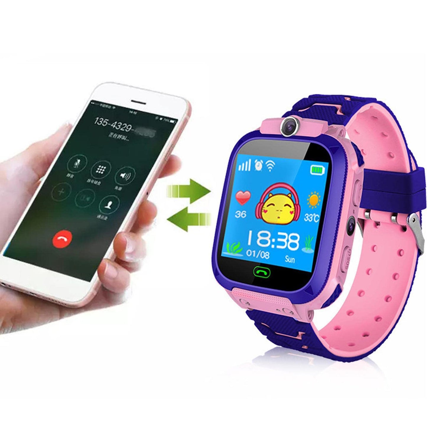 Dificato Kids Smart Watch - Phone Calling & Text Messaging Smart Watch with Camera,GPS Tracker Cell Phone Watch for Age 3-15 Years Old Girls Boys Smartphone Alternative