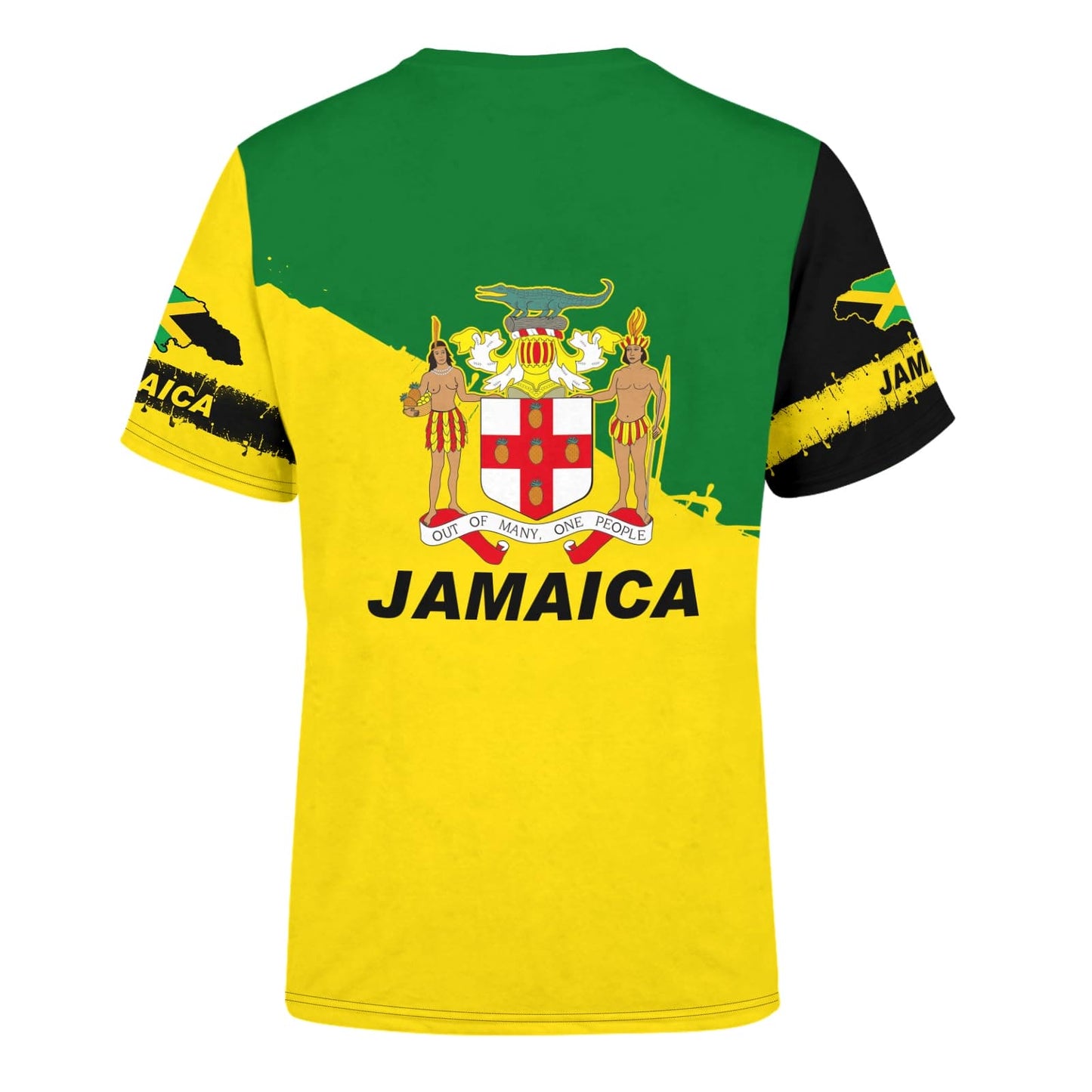 BJU Jamaica Flag T-Shirt Lion King Tee Printed Crewneck Short Sleeve Casual Sports Top Unisex