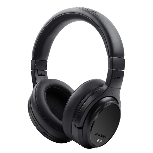 Roxel HD-NC60 Foldable Active Noise Cancelling Premium Wireless Over Ear Headphone, BT Compatible with Android and IOS Devices, Answer Incoming Calls with Built in Mic