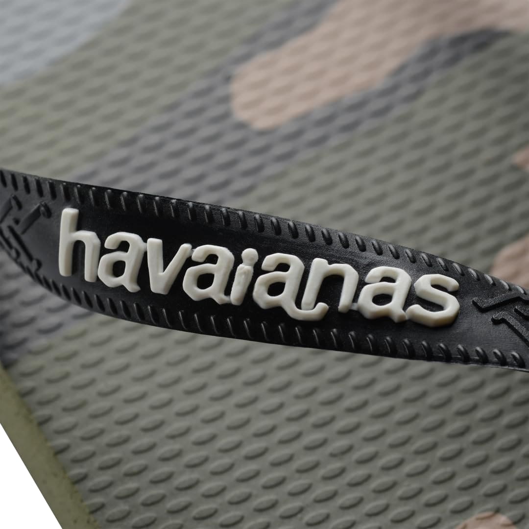 Havaianas Unisex Top Camo Sandal - Bold Print Flip Flops - Moss, 11/12W - 9/10M