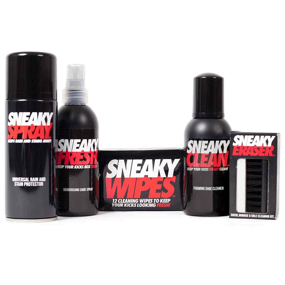 Sneaky Complete Shoe Care Kit - shoe trainer and suede protector spray cleaning kit, Black