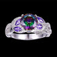 Bonlavie 3.6ct Rainbow Topaz Blue Sapphire Promise Wedding Band Engagement Ring 925 Sterling Silver (T 1/2)