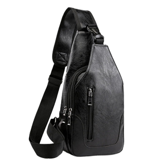 Clearance Leather Sling Crossbody Bag for Men Women Shoulder Chest Bags with USB Charging Port Outdoor Travel Hiking Daypacks Warehouse Sale Clearance Tiktok Trend Items