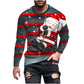 Christmas T Shirts Men UK Sale, Santa Claus Tshirt Christmas Tree Tops Casual Long Sleeve Xmas Pullover Crewneck Shirt Funny Ugly Sweatshirt Loose Fit Top Soft Comfortable Tees Plus Size M-4XL