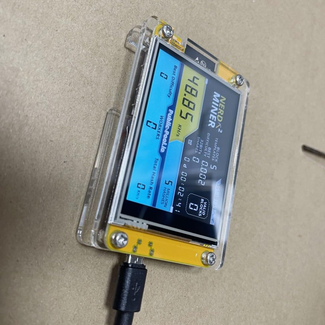 PhLEps NerdMiner V2 ESP32-2432S028R Hashrate 56K/S 2.8 Inch Smart Display Crypto Solo Lottery Nerd Miner Bitcoin Miner