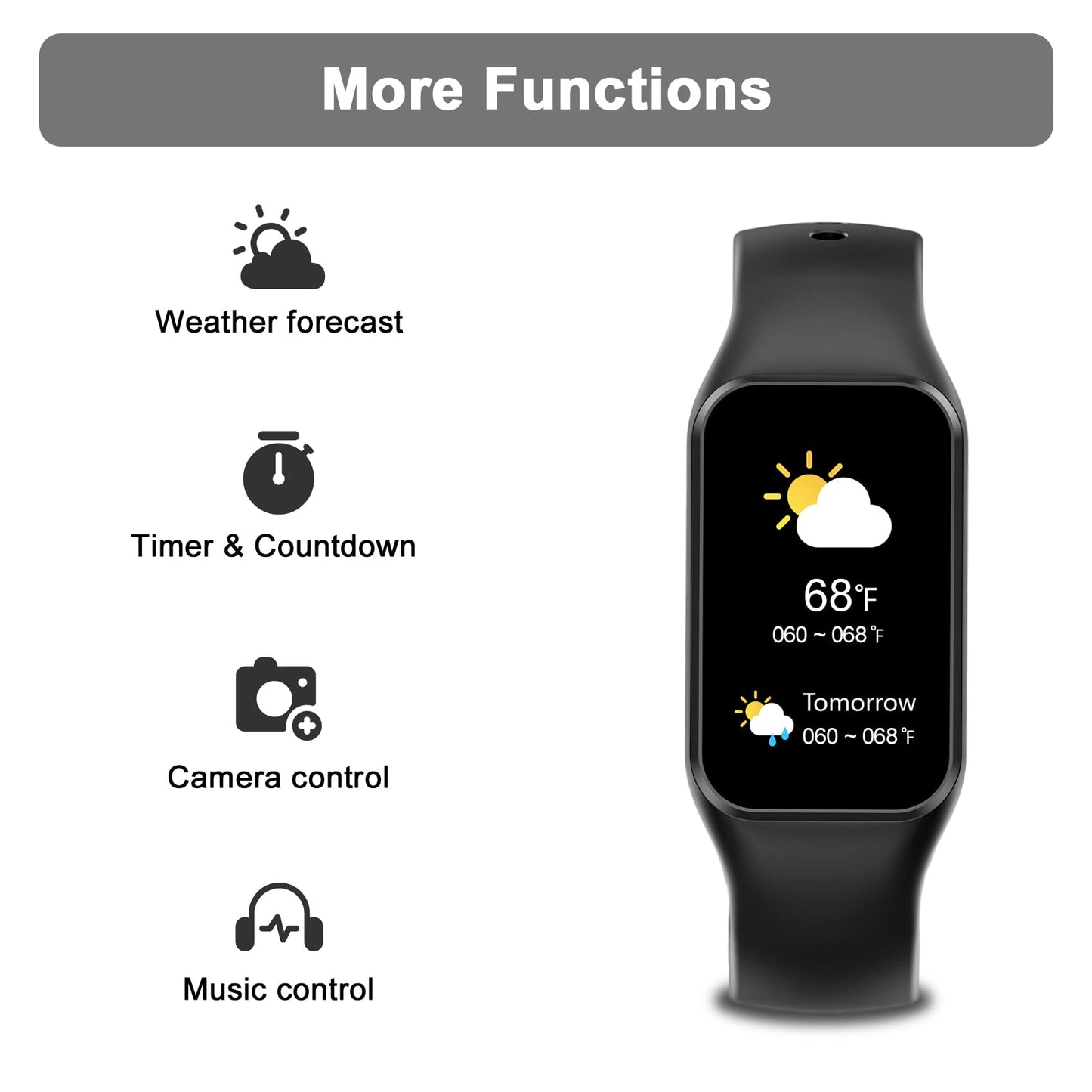 Blackview Smart Watch for Men Women, Fitness Tracker with SpO2 Heart Rate Sleep Monitor, IP68 Waterproof Activity Tracker with 24 Sports, Weather, Notification, Step Counter Watch for iOS Android