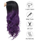 Siudus Purple Ombre Womens Long Wavy Wigs Synthetic Natural Curly Black and Purple Wig for Halloween Daily Use (Purple)