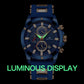 MEGALITH Mens Watches Chronograph Waterproof Watches for Men Blue Face Analogue Wrist Watches Designer Gents Watches Rubber Quartz Luminous Date