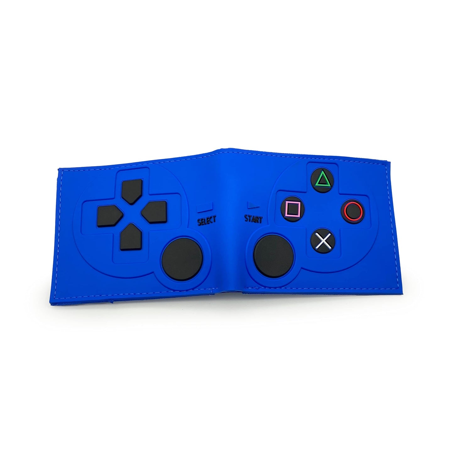 Retro Gamepad-Inspired Wallet - Silicone Surface Material with Classic Game Gamepad Design, Multiple Card Slots and Coin Pocket - Video Game Wallet in Blue (2)