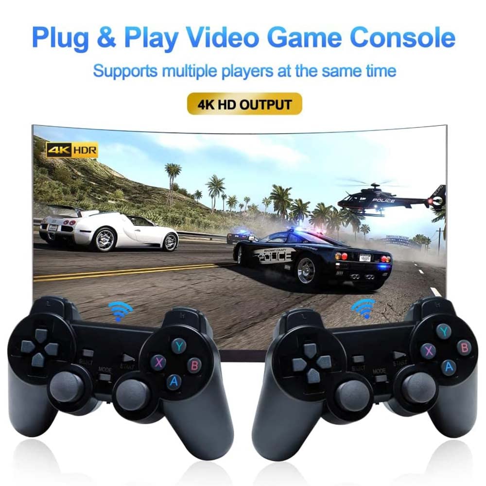 X2 Plus Game Stick Retro Console,Plug & Play Video Game Stick,with Dual 2.4G Wireless Controllers,Built in 40000+ games 128GB