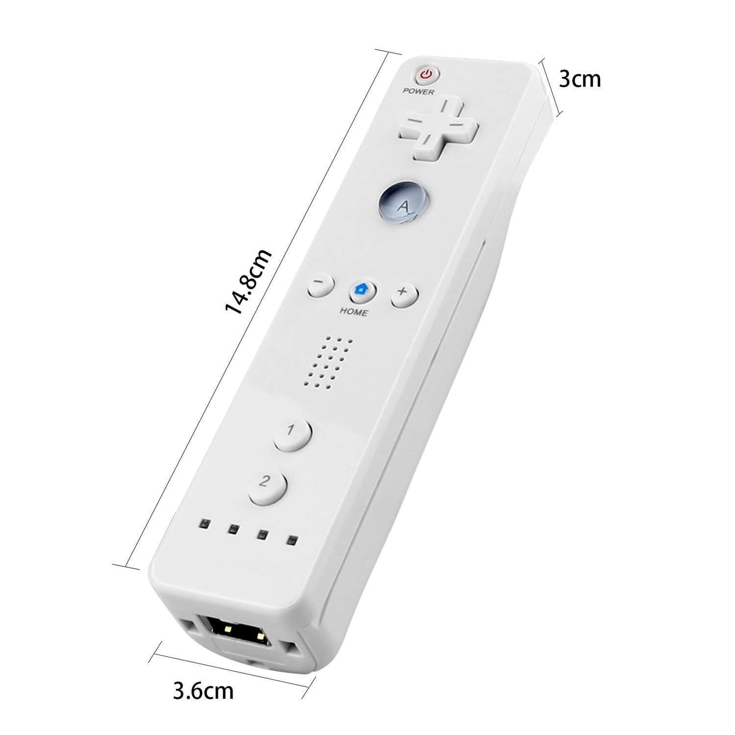 JJN Wii Remote Controller, Wii Controllers, Replacement Remote Game Controller for Nintendo Wii/Wii U, with Silicone Case and Wrist Strap (White)