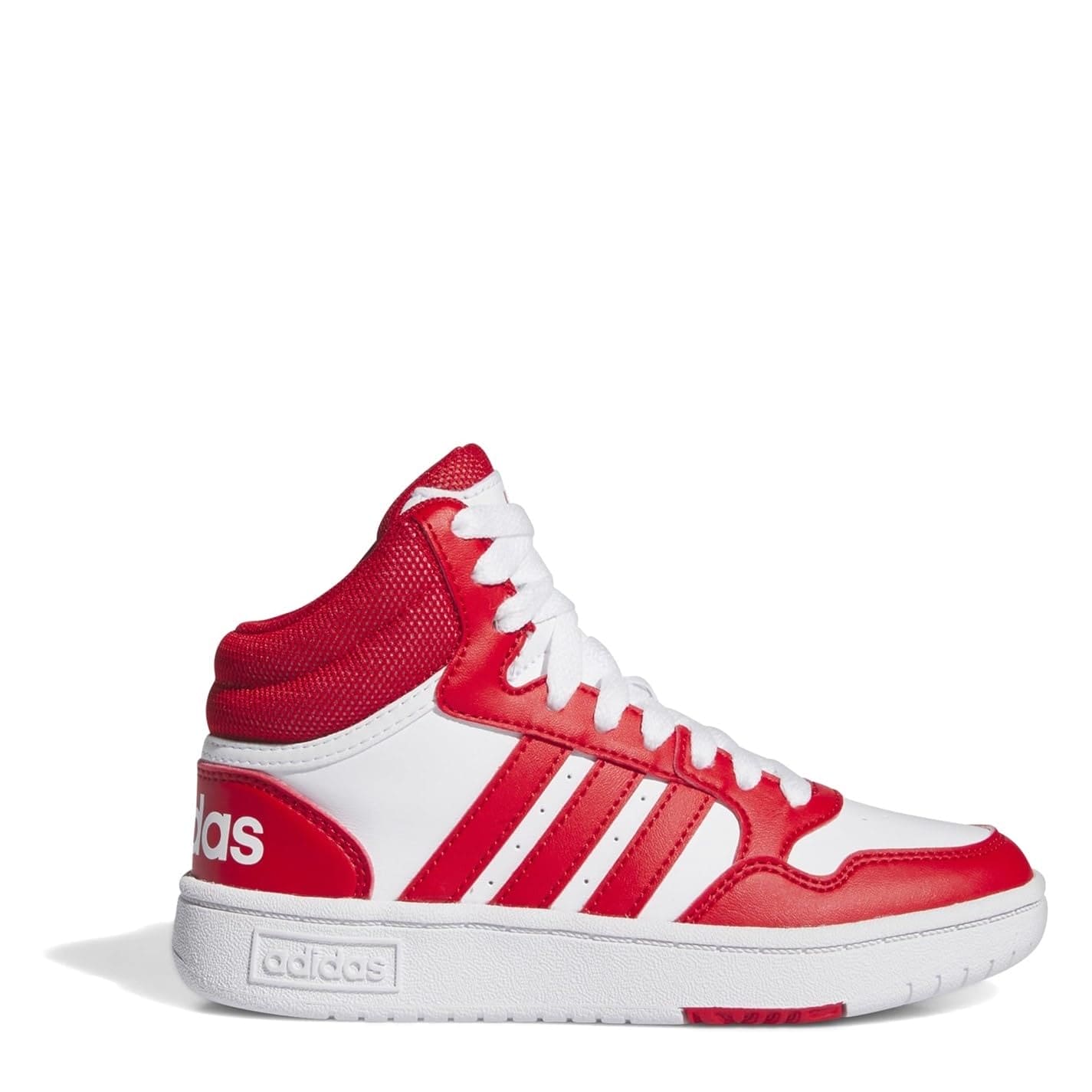 adidas Hoops Mid High Tops Junior Boys High Tops White/Red 4 (36.7)