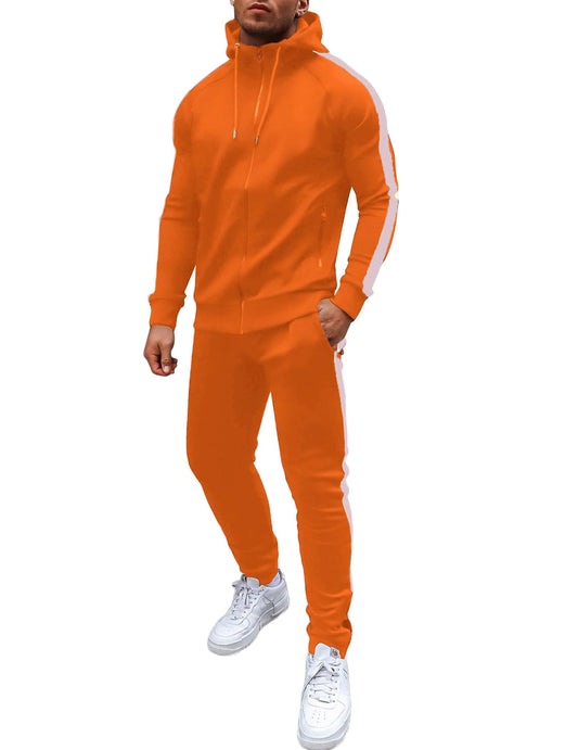 COOFANDY Orange Sweatsuits Men Sweatsuits 2 Piece Activewear Hoodie Sweat Suit Jogging Gym Sweatsuit Training Set (Orange XL)