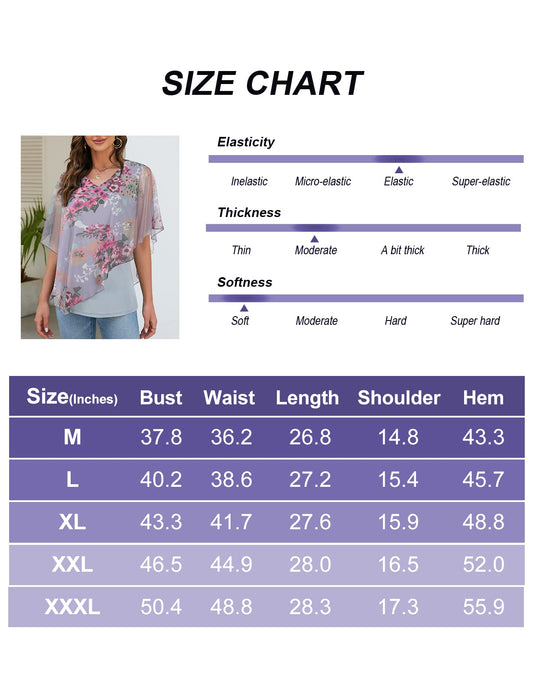 Blouses For Women UK, Women's Blouses & Shirts Loose Summer Blouse Tops Elegant Chic Floral Blouse Shirts Womens V Neck Tops Baggy Tops Ruffle Sleeve Tops Going Out Tops