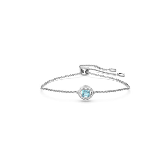 Swarovski Angelic Square bracelet, Blue, Rhodium plated, from the Amazon Exclusive Swarovski Angelic Square Collection