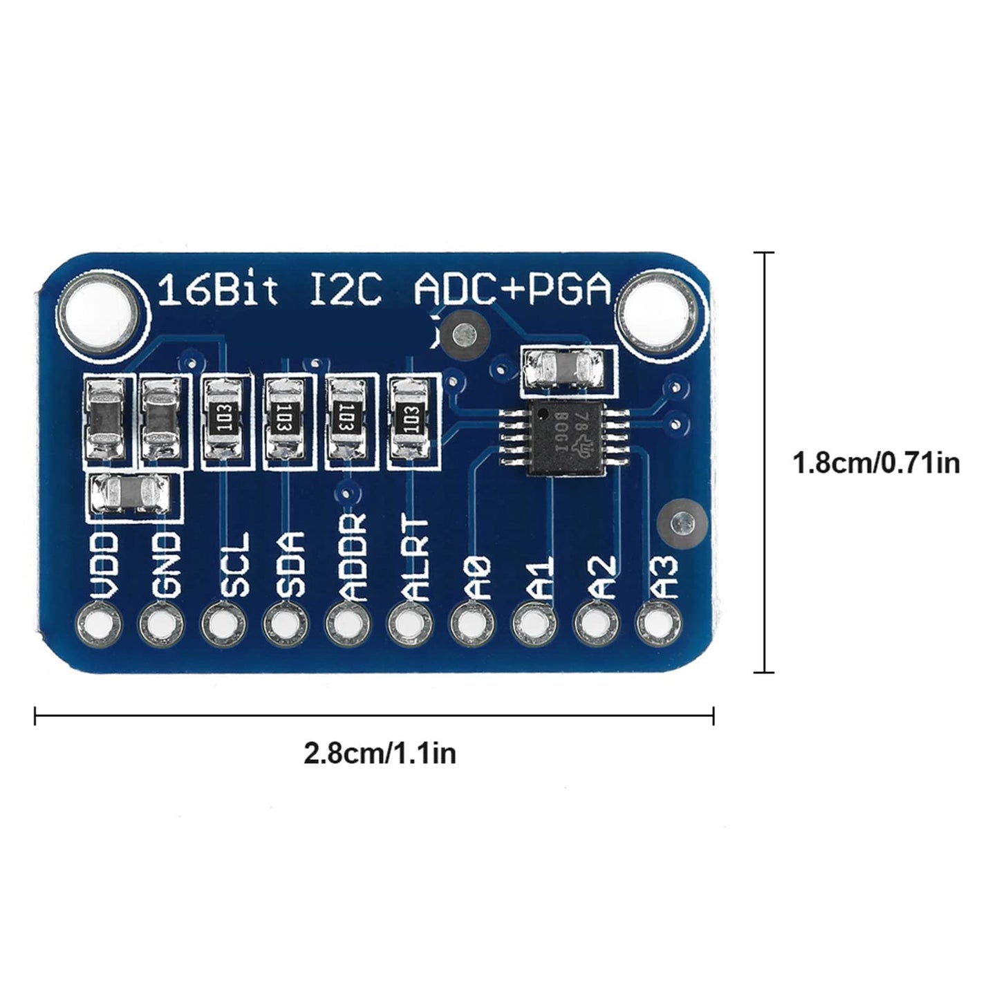 ADC Module, Analog to Digital Converter Module, 16-Bit ADS1115 I2C 4-Channel Development Board, Analog to Digital ADC Module (2Pcs)