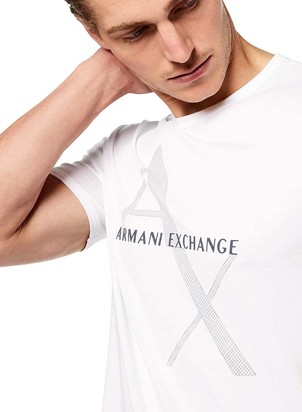 Armani Exchange Men's 8nzt76 T Shirt, White, M UK