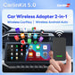 Carlinkit 5.0 Carplay Wireless and Android Auto 2 in1 Adapter,CarPlay Android Auto Wireless Adapter,Plug and Play,5GHz WIFI automatic connection,USB-C & USB-A Compatible with Car from 2016+