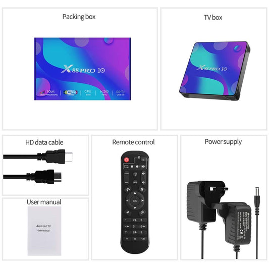 Android TV Box, Android 11.0 TV Box 4GB Ram/32GB Rom RK3318 Quad-Core Support 2.4GHz/5.0GHz WiFi 100M Ethernet 4K HD Smart TV Box