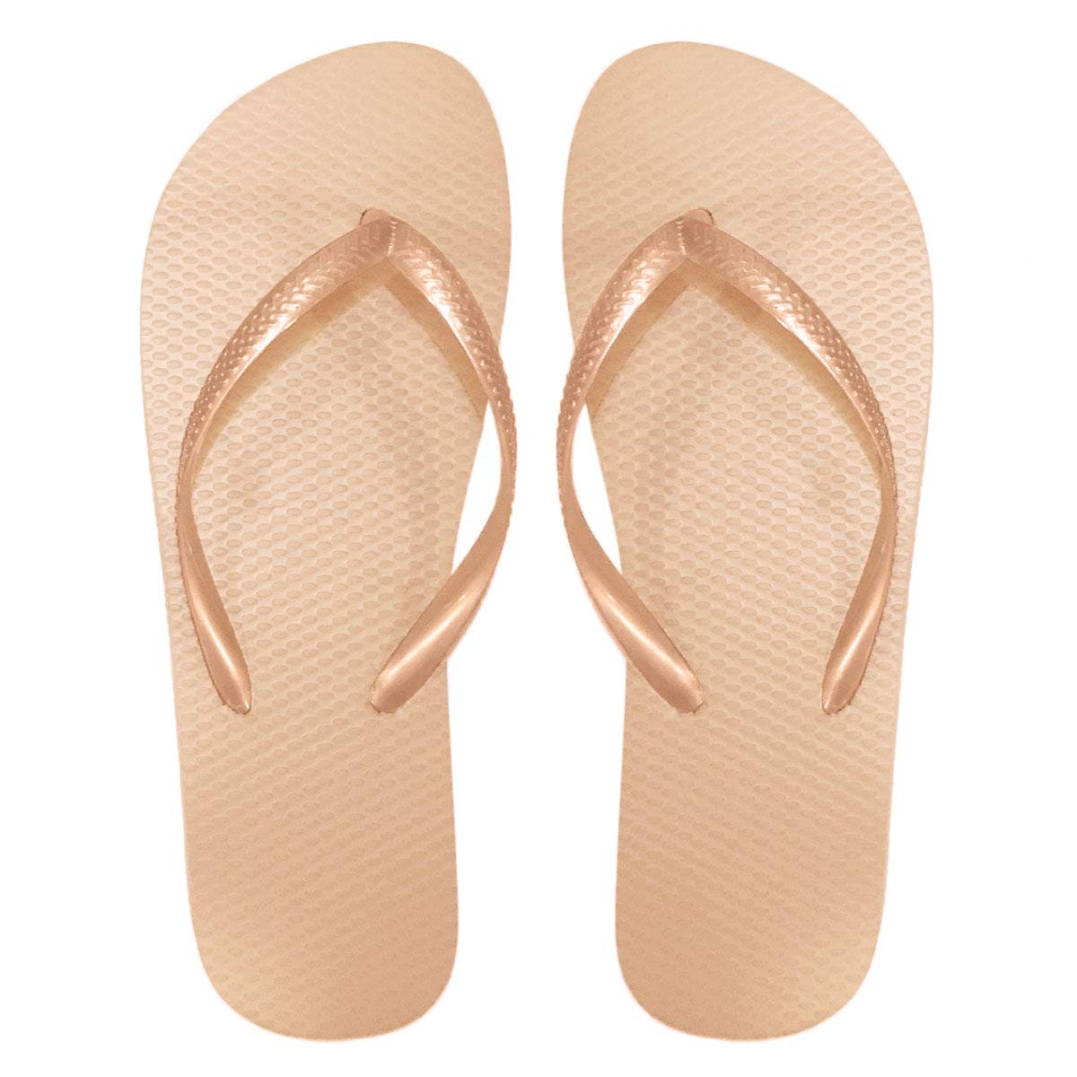 SUGAR ISLAND® UNISEX LADIES GIRLS MENS SUMMER BEACH FLIP FLOP POOL SHOES-APRICOTGOLD-5/6