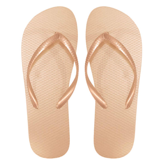 SUGAR ISLAND® UNISEX LADIES GIRLS MENS SUMMER BEACH FLIP FLOP POOL SHOES-APRICOTGOLD-5/6