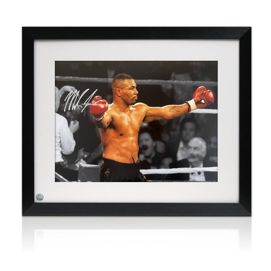 Exclusive Memorabilia Mike Tyson Signed Boxing Photo: Iron Mike. Framed