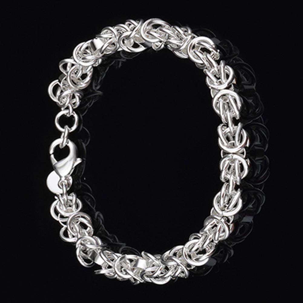 Women's Fashion 925 Sterling Silver Bracelet Bangle Chain Banquet Jewelry Gift for Girls Women