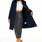 Orolay Women's Trench Coat Single-Breasted Mid Long Classic Lapel Windproof Slim Outerwear Coats Navy M