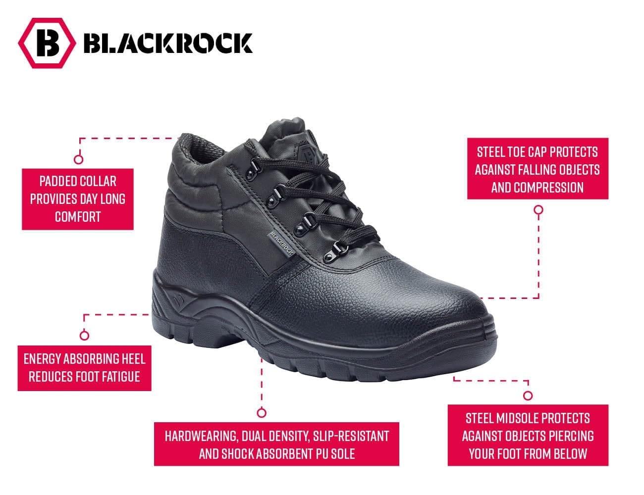 Blackrock Chukka Work Boots, Safety Boots, Safety Shoes Mens Womens, Men's Work & Utility Footwear, Steel Toe Cap Boots, Non Slip, Lightweight, Ladies, Working Boots, Construction, Security - Size 9