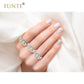 FUNTE® Anxiety Rings for Women 925 Sterling Silver Fidget Rings Adjustable Rose Gold Ring Thumb Rings for Stress Relief Five Spinner Beads Rings Twist Cubic Zirconia Rings