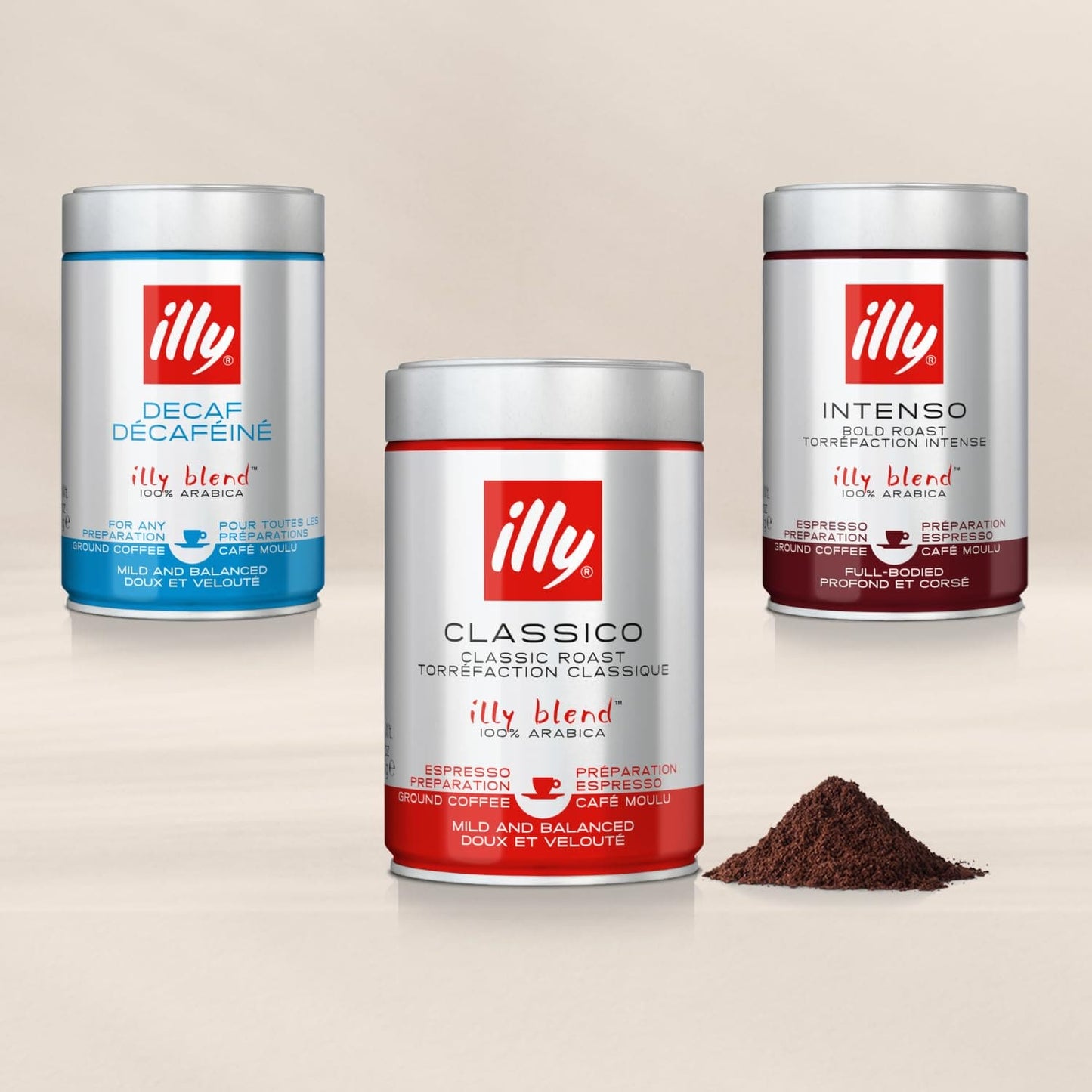 illy Coffee, Classico Ground Coffee, Medium Roast, Made From 100% Arabica Coffee Beans, 250g (Packing May Vary)