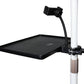 Hocoder Utility Microphone Stand Tray with Phone Holder Adjustable Mic Stand Tray Clamp-on Music Sheet Stand for Recording, Live Streaming, Karaoke