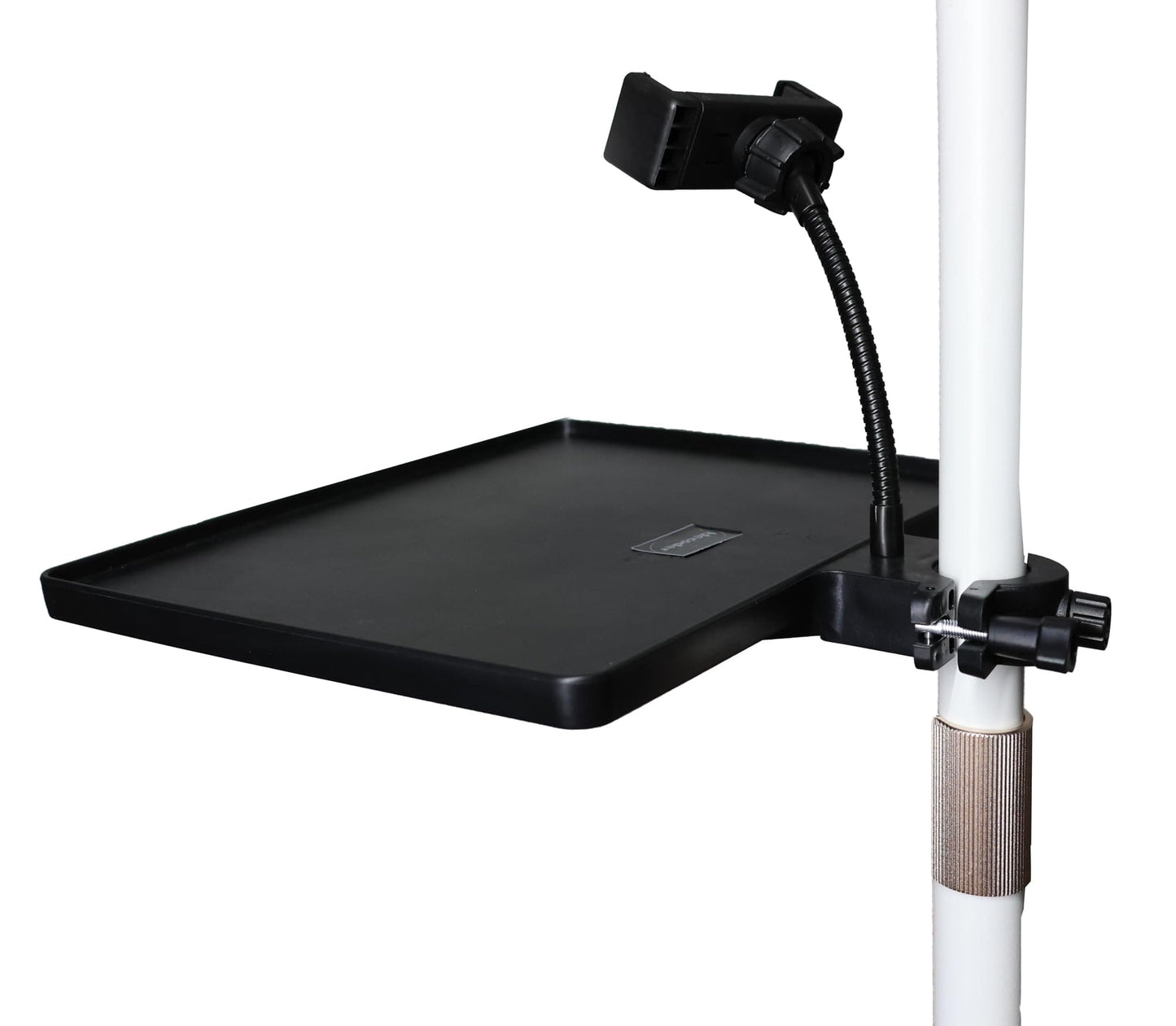 Hocoder Utility Microphone Stand Tray with Phone Holder Adjustable Mic Stand Tray Clamp-on Music Sheet Stand for Recording, Live Streaming, Karaoke