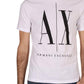 A|X ARMANI EXCHANGE mens Icon Graphic T-shirt T Shirt, White W/Black Print, Medium US