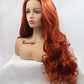 xiweiya Long Copper Red Synthetic Lace Front Wig Heat Resistant Body Wave Lace Front Wavy Wigs Free Part Natural Hair Wig for Women 24 Inch Fashion Glueless