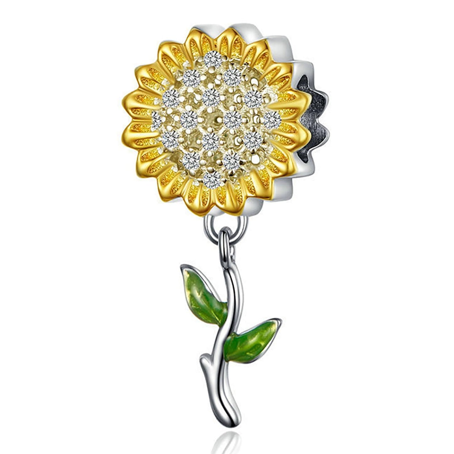 YCYUYK S925 Sterling Silver Sunflower Charm Bead Womens Jewellery Sale Clearance