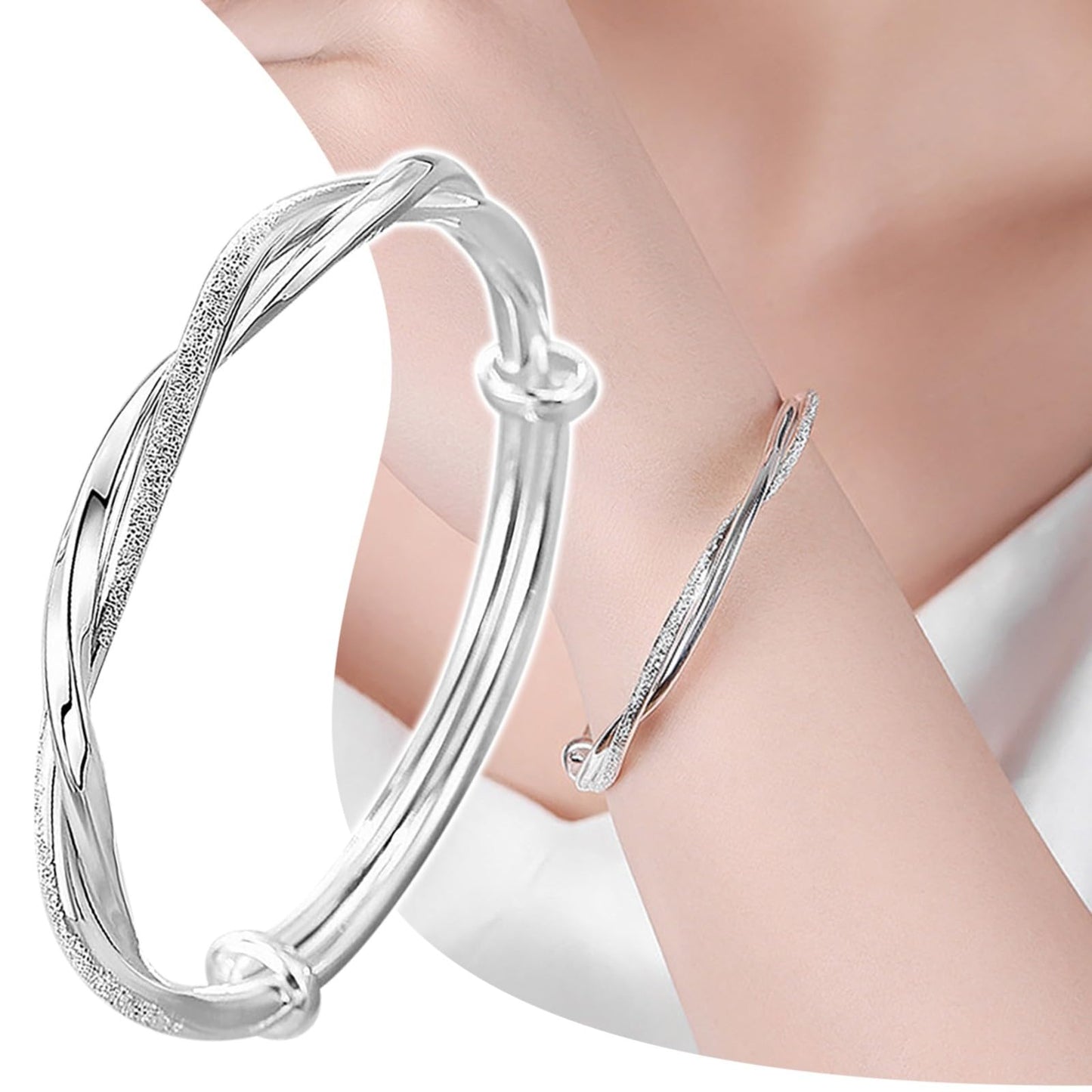 Jmwedia Leaf Shape Bracelet 925 Sterling Silver Bracelet for Women Fashion Simple Adjustable Bracelets Bangle Bracelets Gifts Birthday Christmas Thanksgiving Day