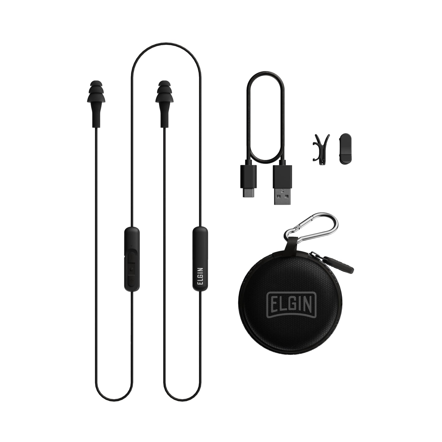 Elgin Ruckus Wireless Bluetooth Earplug Headphones, 25 dB Noise Reduction Ear Plug Earbuds, Noise Cancelling Mic, 12 Hour Battery, IP65 sweatproof, OSHA Compliant Hearing Protection, Work Safety