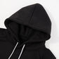 comefohome Mens Hoodies UK Pullover Color Block Sweatshirts Long Sleeve Fleece Hoody Drawstring Casual Designer Tops with Pockets Black Grey L