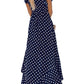 GRECERELLE Womens Summer Maxi Dress Boho Floral Cocktail Midi Polka Dot Wrap Dresses V Neck Casual Party Bohemian Flowy Long Dress for Ladies