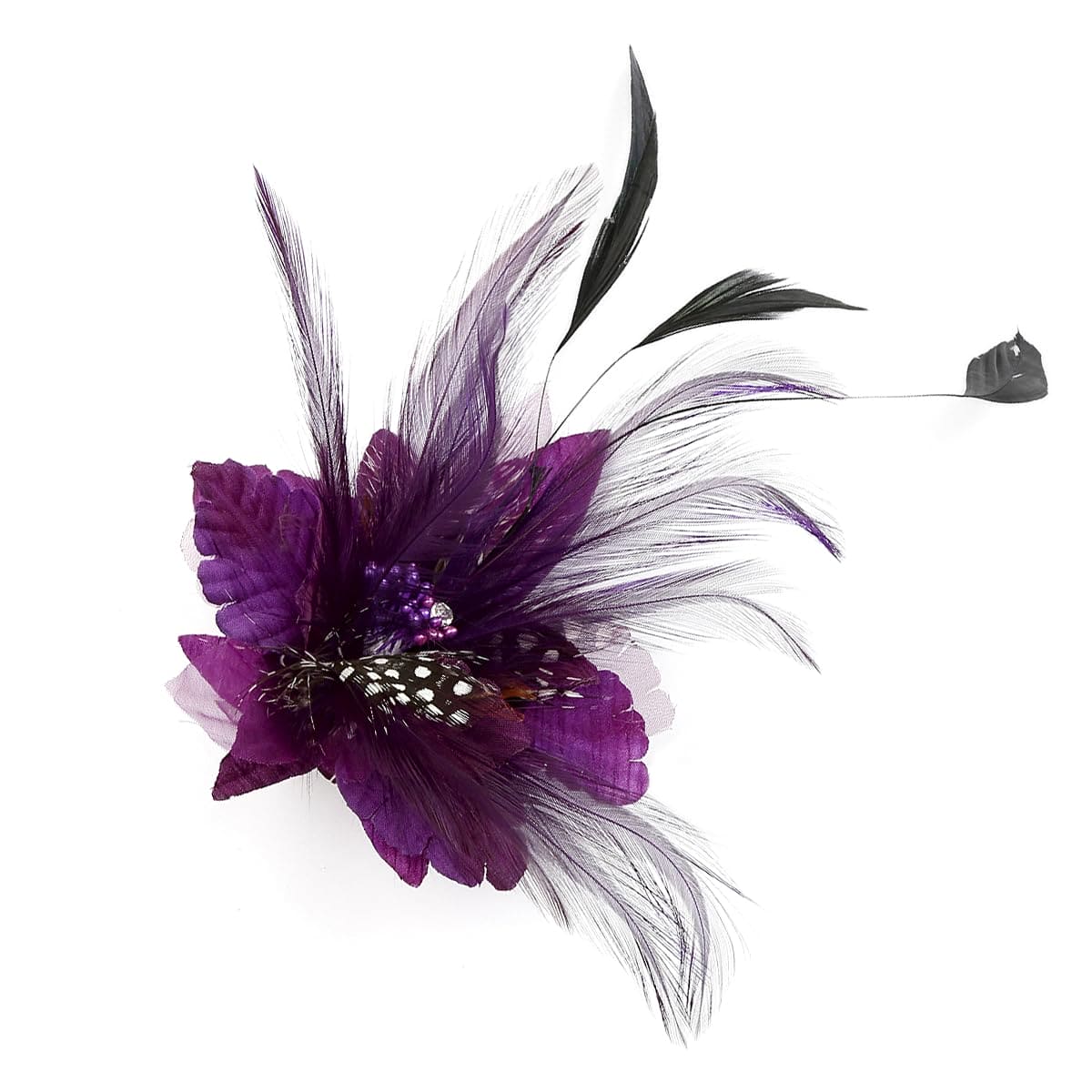 Tabanzhe Fascination Clip - Elegant Ladies Feather Beak Clip for Stylish Hair Accessory at Weddings and Races (Available in Purple or Green)