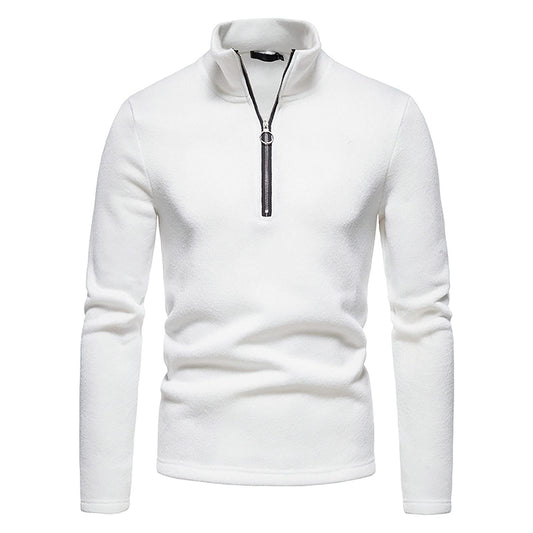 Long Sleeve Polo Shirts Mens UK Sale Clearance Turtleneck Jumpers 1/4 Zip Henley T Shirt Regular Fit Winter Tops Plain Sports Gym Running Pullover Sweatshirt Blouse Sweat Tops Size S-XXL White