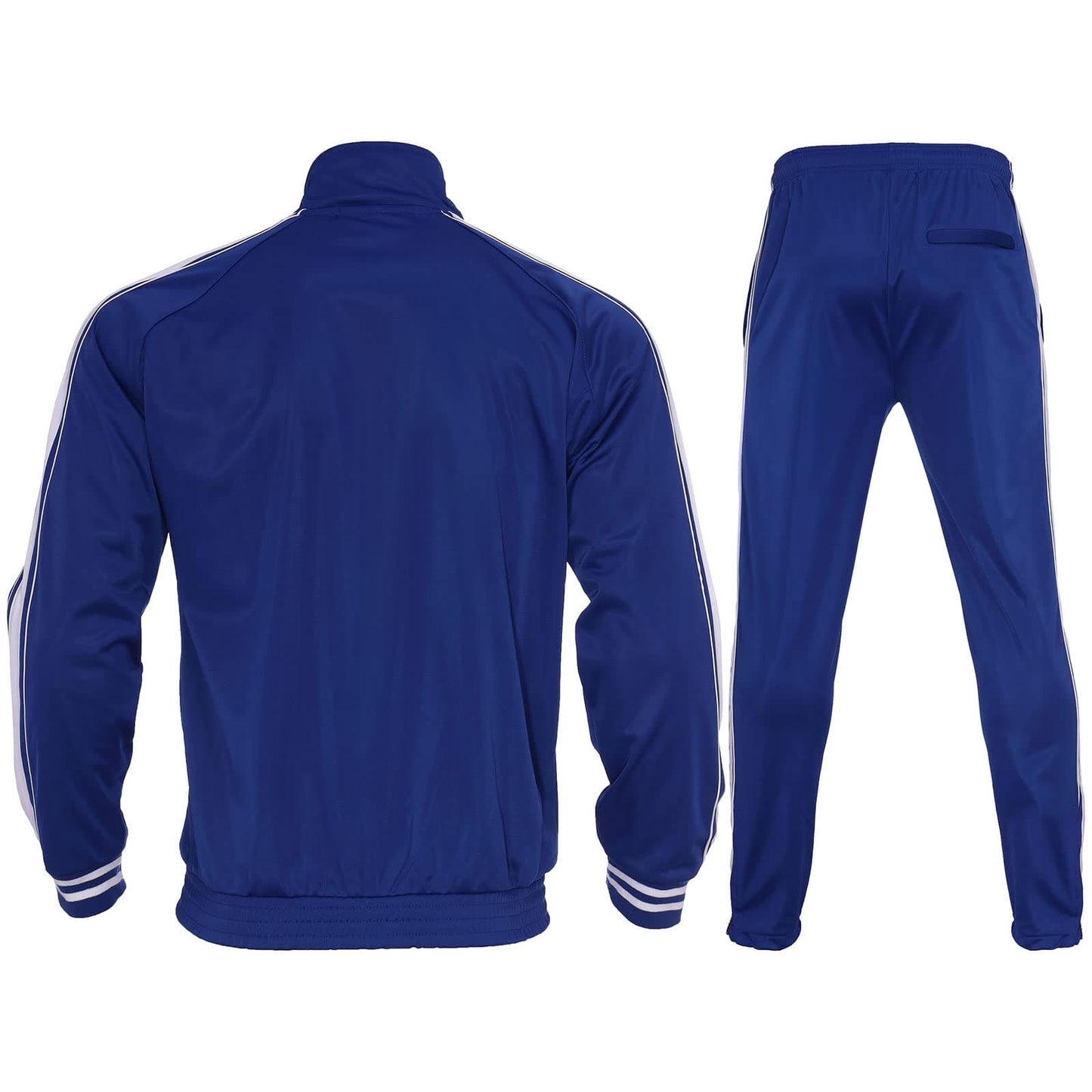 Nothinchan Men's Tracksuits 2 Piece Casual Athletic Set Full Zip Sweatsuits Workout Activewear Long Sleeve Running Jogging Suits Set(Royal Blue,5XL)