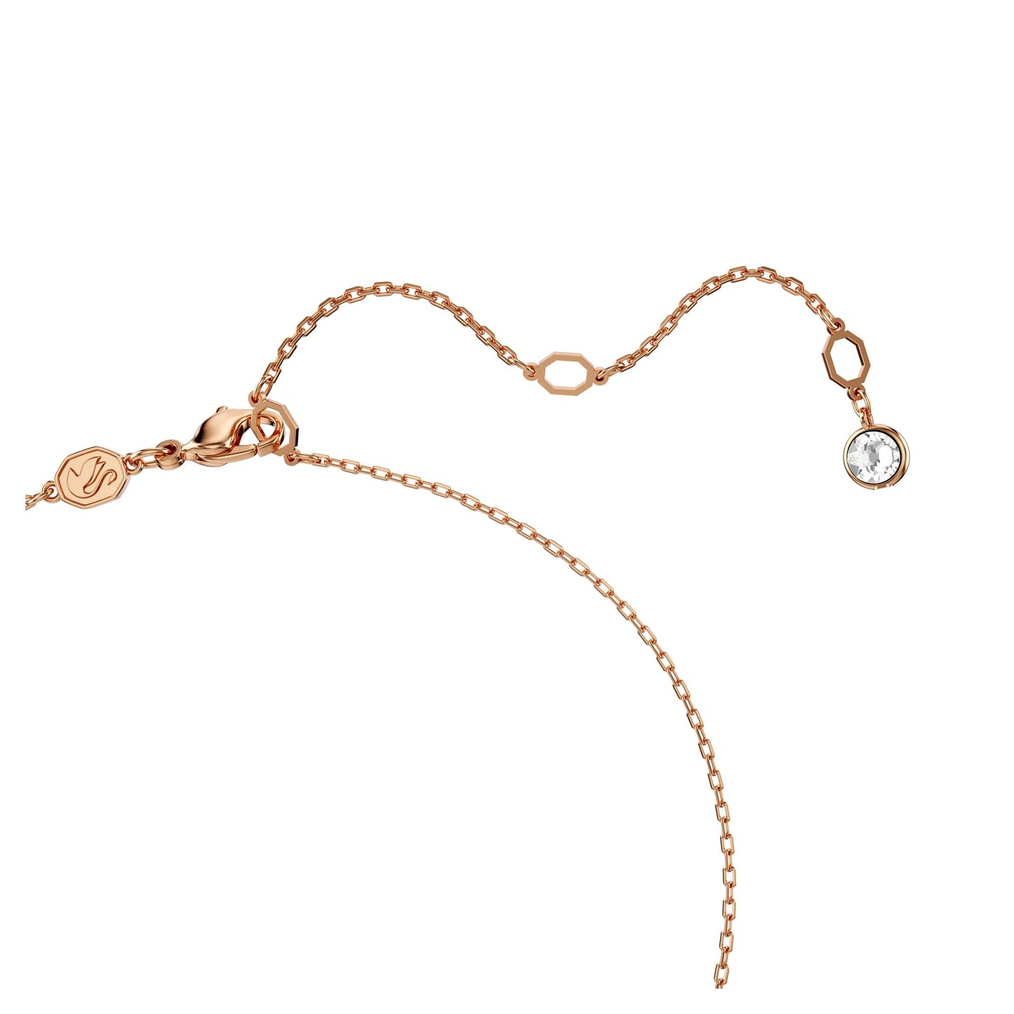 Swarovski Hyperbola pendant, Pavé, Infinity, White, Rose gold-tone plated