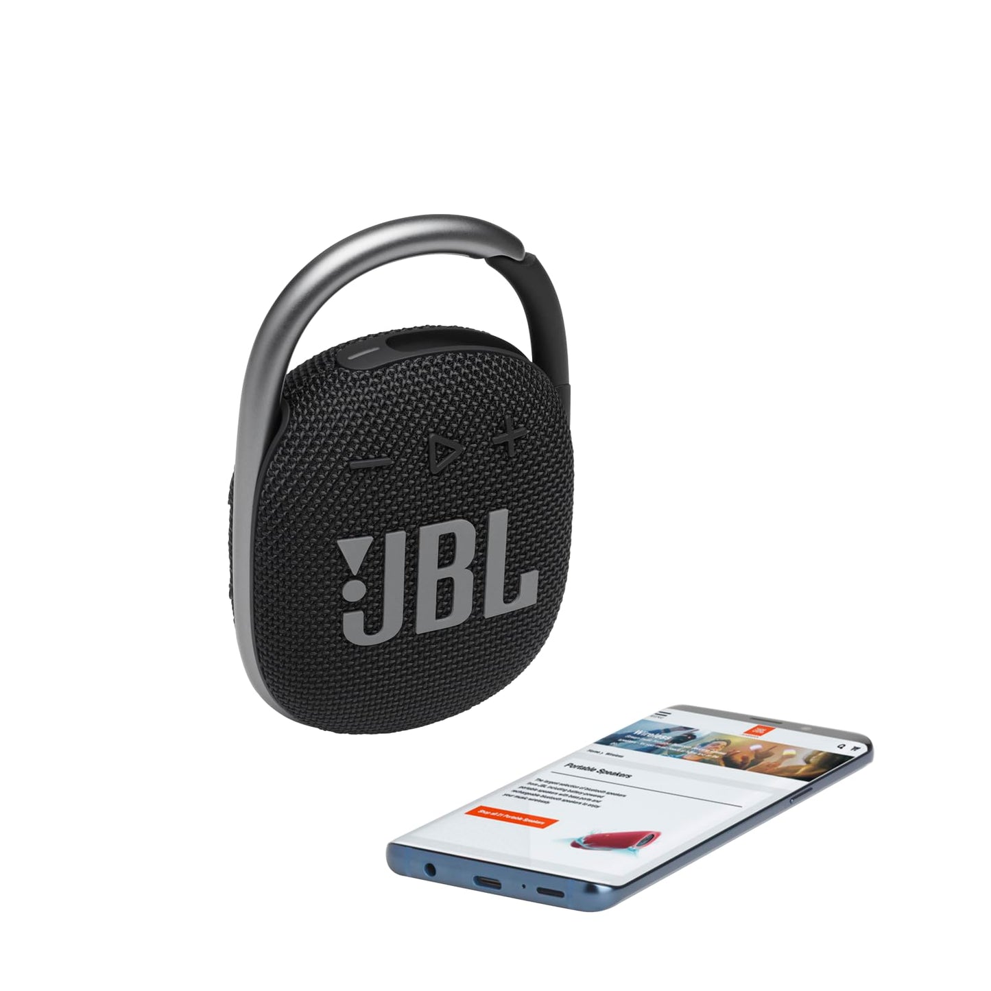 JBL Clip 4: Portable Speaker with Bluetooth, Built-in Battery, Waterproof and Dustproof Feature - Black (JBLCLIP4BLKAM)