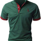 GNRSPTY Mens Short Sleeve Polo Shirts Classic Giraffe Embroidery Tennis T-Shirt,Green,XXL