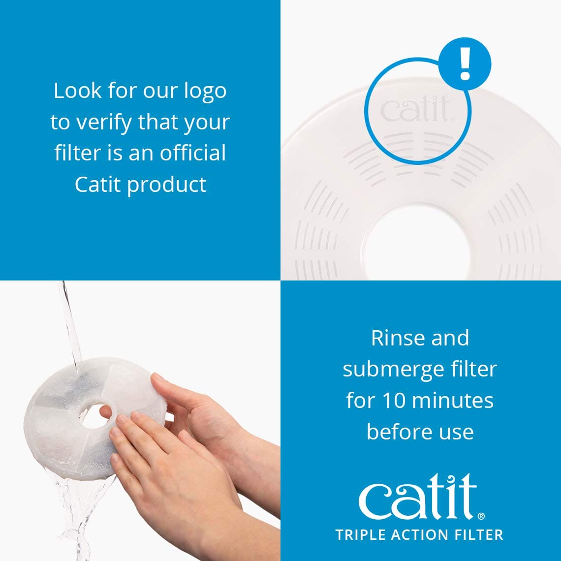 Genuine Catit Fountain Filters for 3 Litre Flower Fountain, Fresh and Clear Fountains Only, Pack of 5