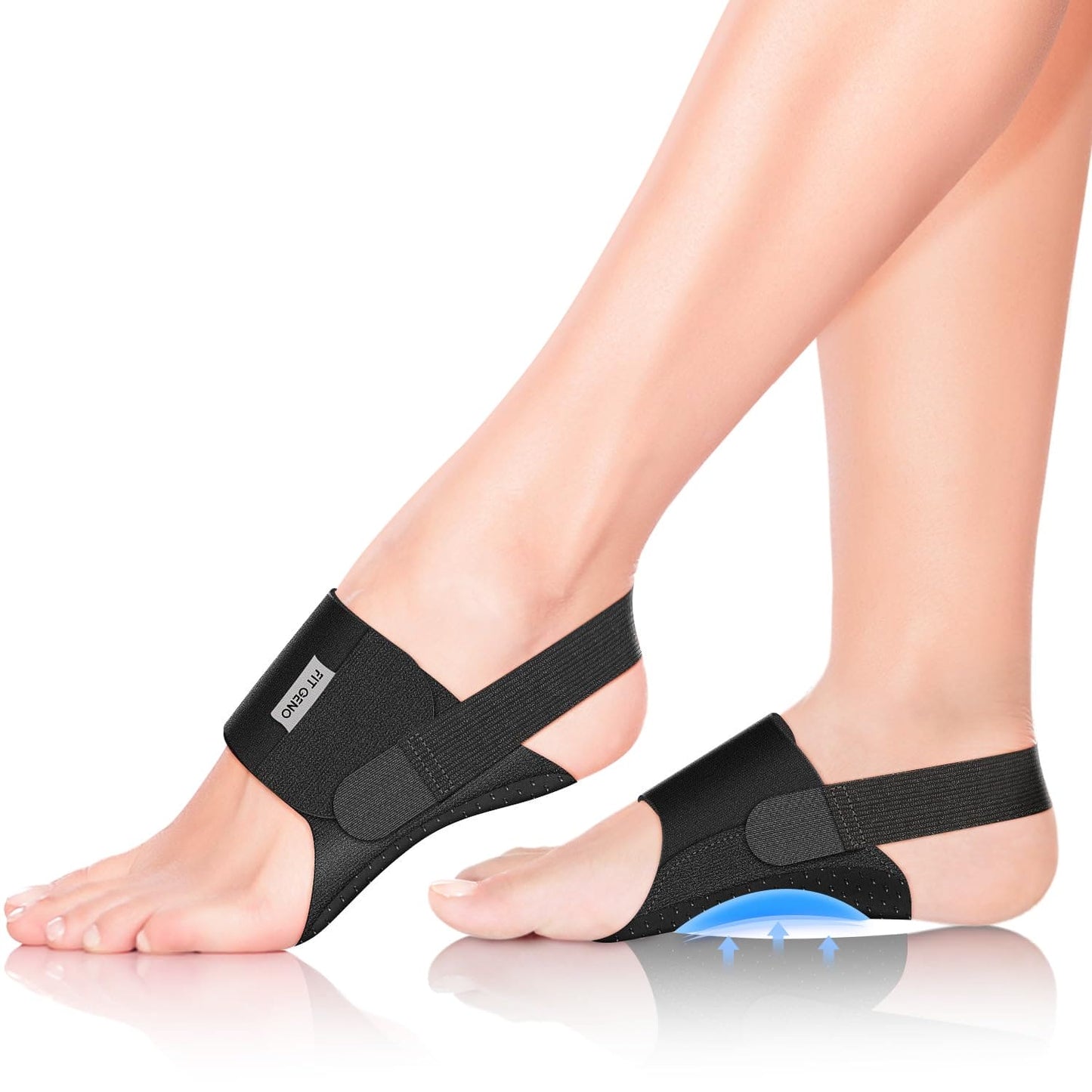 Arch Support Braces for Plantar Fasciitis Relief: Upgraded Non-Slip Wearable Arch Support w/Built-in Orthotics - Adjustable Bands w/Gel Pads for Flat Feet High & Fallen Arch Unisex HSA or FSA Eligible