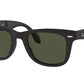 Ray-Ban RB4105 Wayfarer Folding Sunglasses 54mm, Black/Crystal green Classic , 54 mm