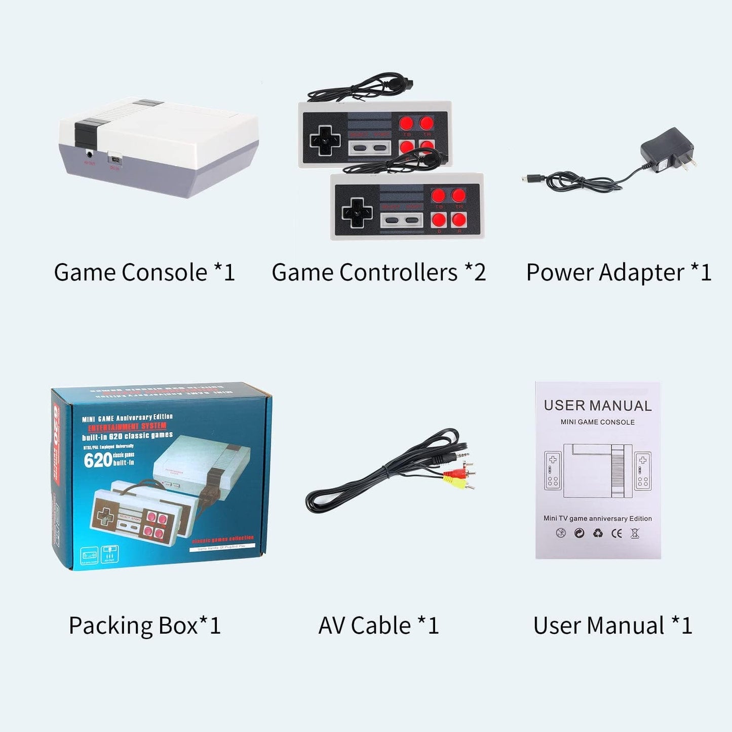 Retro Game Console, Video Game Console With Built-in Games Plug & Play Game System Classic Edition